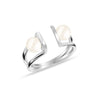 925 Sterling Silver Hypoallergenic Double Pearl Finger Ring for Women