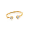 925 Sterling Silver 14K Gold-Plated Infinite Elements Round Zirconia Adjustable Open Band Ring for Women
