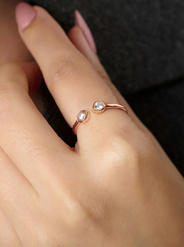 14K Rose-Gold Plated Aarika Zirconia Ring