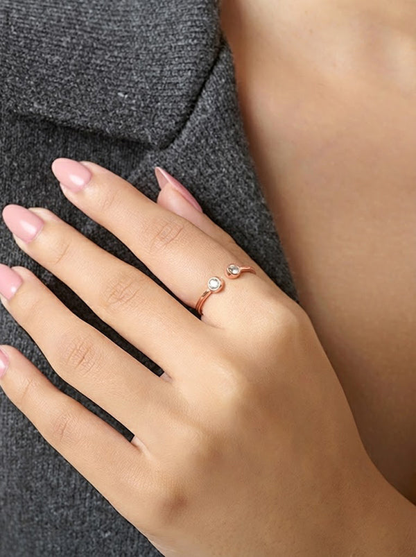 14K Rose-Gold Plated Aarika Zirconia Ring