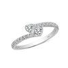 925 Sterling Silver 14K Rhodium Plated Heart Ring for Women Two Sparkling Hearts CZ Rings for Her