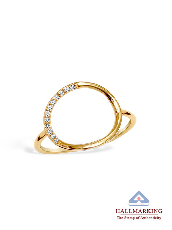 Nysa Studded Modern Gold Plated Finger Ring for Women