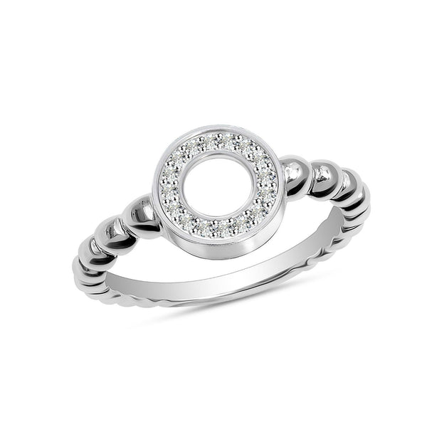 925 Sterling Silver Eternity Wedding Band Pave CZ Circle Caviar Bead Statement Ring for Women