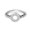 925 Sterling Silver Eternity Wedding Band Pave CZ Circle Caviar Bead Statement Ring for Women