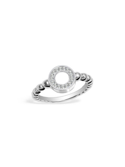 Pave CZ Caviar Bead Eternity Ring