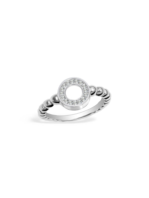 Pave CZ Caviar Bead Eternity Ring