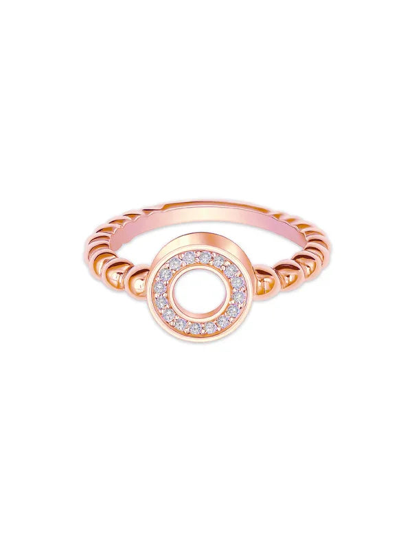 925 Sterling Silver Jewellery | 14K Rose-Gold Plated Eterna Circle Ring | acpl-ecom.myshopify.com