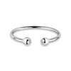 925 Sterling Silver Adjustable Tiny Balls Knuckle Stacking Beautiful Double Ball Bead Open Circle Finger Rings for Women Teen