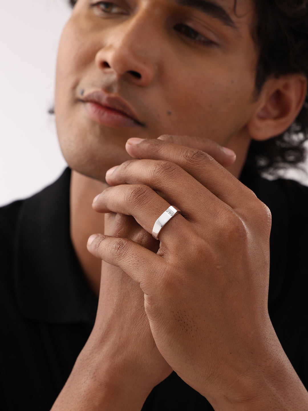 Pave CZ Wedding Band for Men