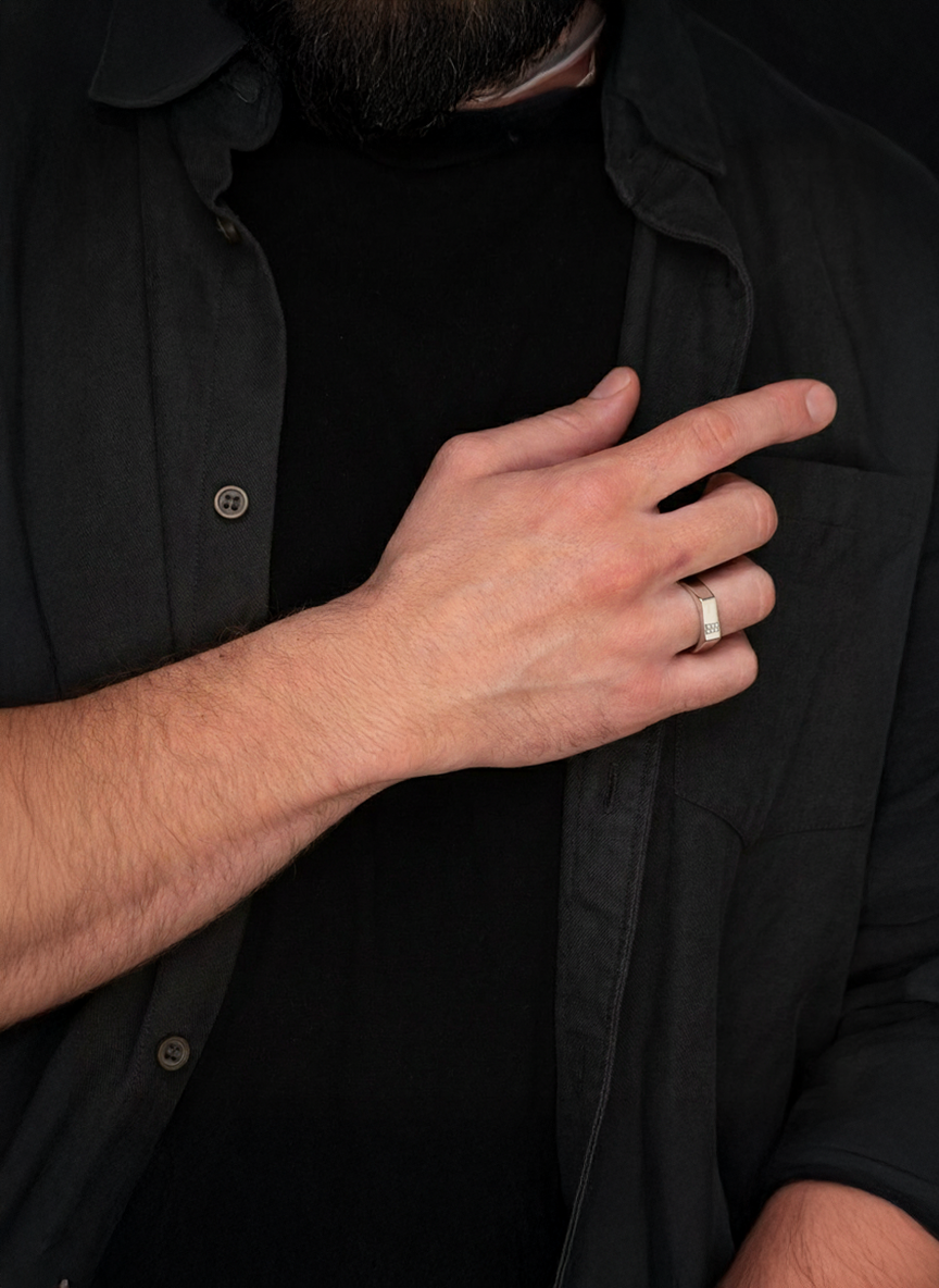 Pave CZ Wedding Band for Men