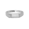 925 Sterling Silver 14K Rhodium Plated Wedding Band Sparkling Pave CZ Ring for Men and Boys