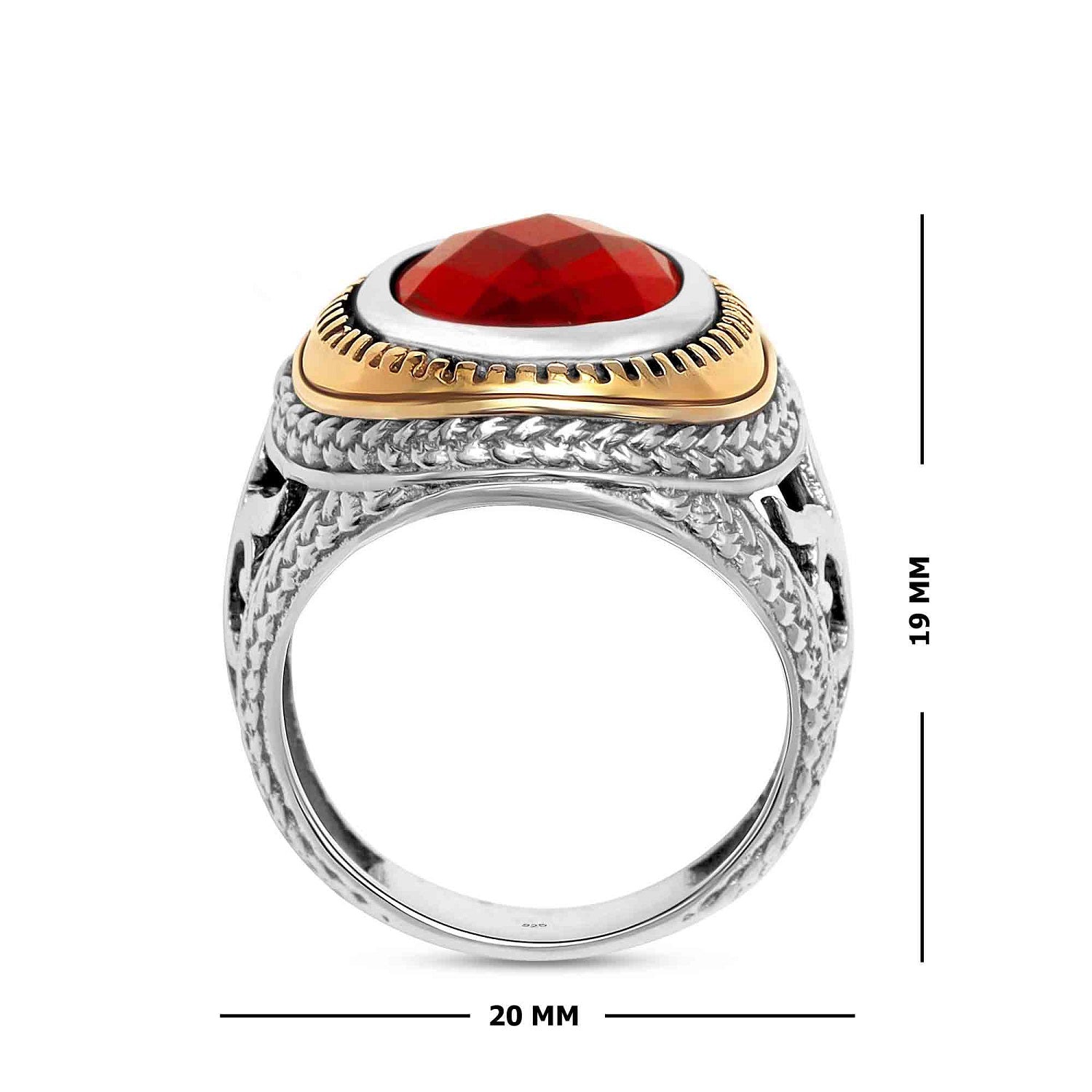 Amazon.com: Foxtail Chain Design 925 Sterling Silver Garnet Stone Men's Ring,  Handmade Silver Ring for Men, Red Garnet Stone Ring, Man Silver Garnet  Stone Ring : Handmade Products