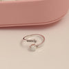 925 Sterling Silver Eternity Adjustable Created White Opal Stackable Rings for Women
