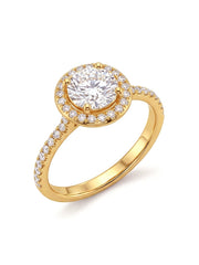 Halo 925 sterling silver engagement ring for women
