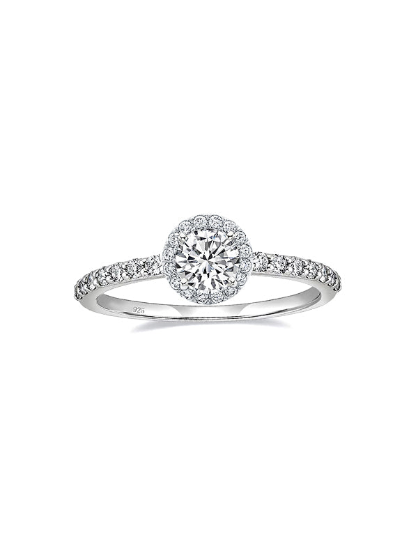 Seraphine Silver Halo CZ Ring