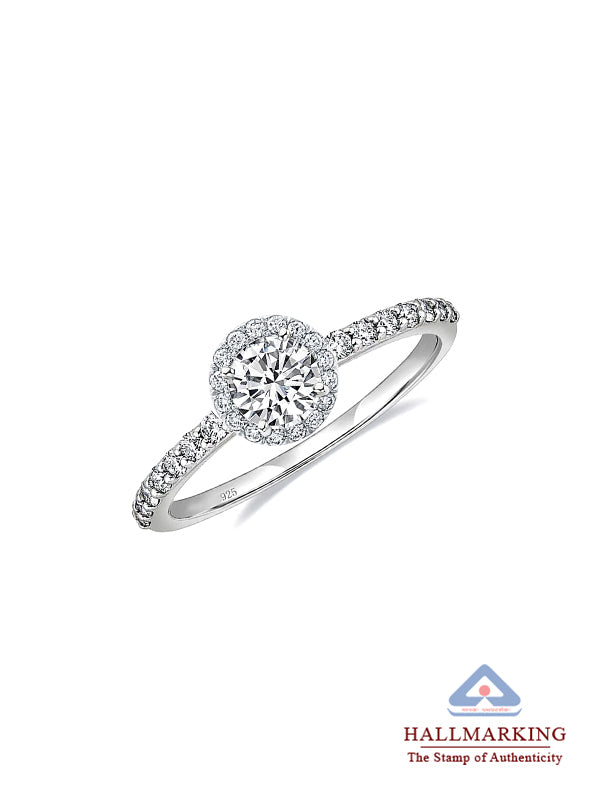Seraphine Silver Halo CZ Ring