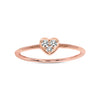 925 Sterling Silver 14K Rose-Gold Plated CZ Heart Ring for Women Lightweight Italian Design Pave Cubic Zirconia Hearts Cute Minimalist Rings for Her