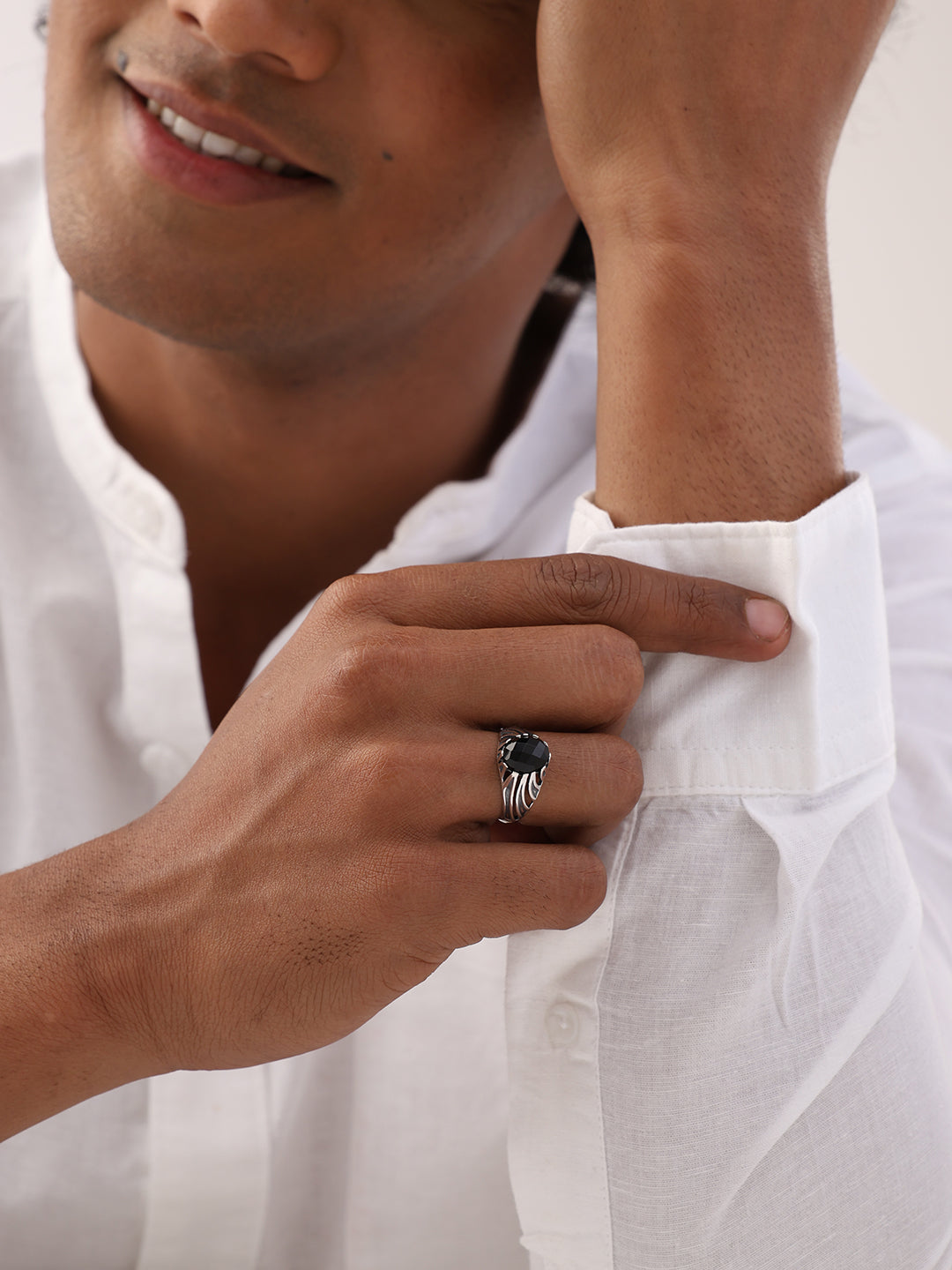 Antique Black Onyx Signet Ring for Men