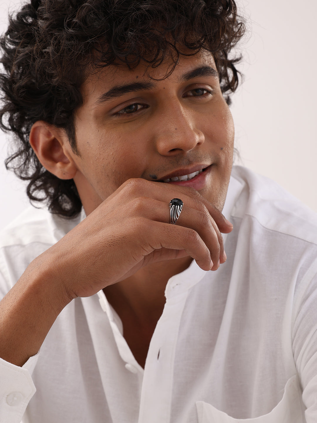 Antique Black Onyx Signet Ring for Men