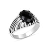 925 Sterling Silver Handmade Black Onyx Gemstone Signet Ring for Men