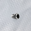 925 Sterling Silver Antique Textured Oval Shaped Black Onyx Stone Signet Ring for Men