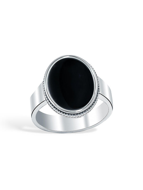 925 Sterling Silver Handmade Vintage Black Onyx Gemstone Signet Ring for Men
