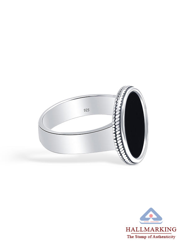 Vintage Handmade Black Onyx Signet Ring