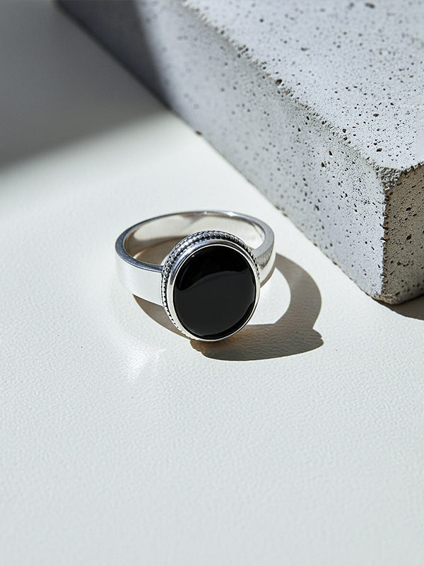 Vintage Handmade Black Onyx Signet Ring