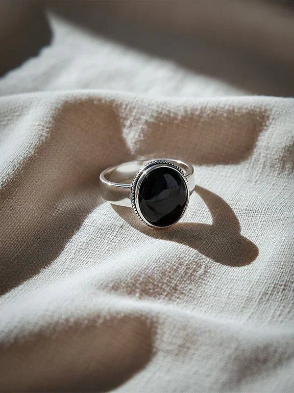 Vintage Handmade Black Onyx Signet Ring