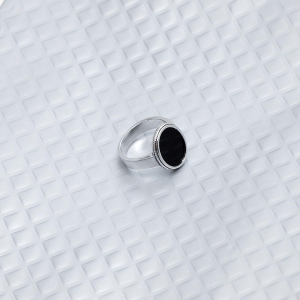 925 Sterling Silver Handmade Vintage Black Onyx Gemstone Signet Ring for Men