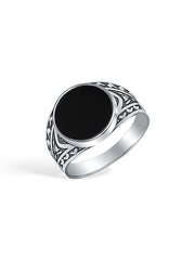Vintage Black Onyx Signet Engagement Ring