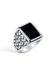 Black Onyx Vintage-Inspired Ring for Men