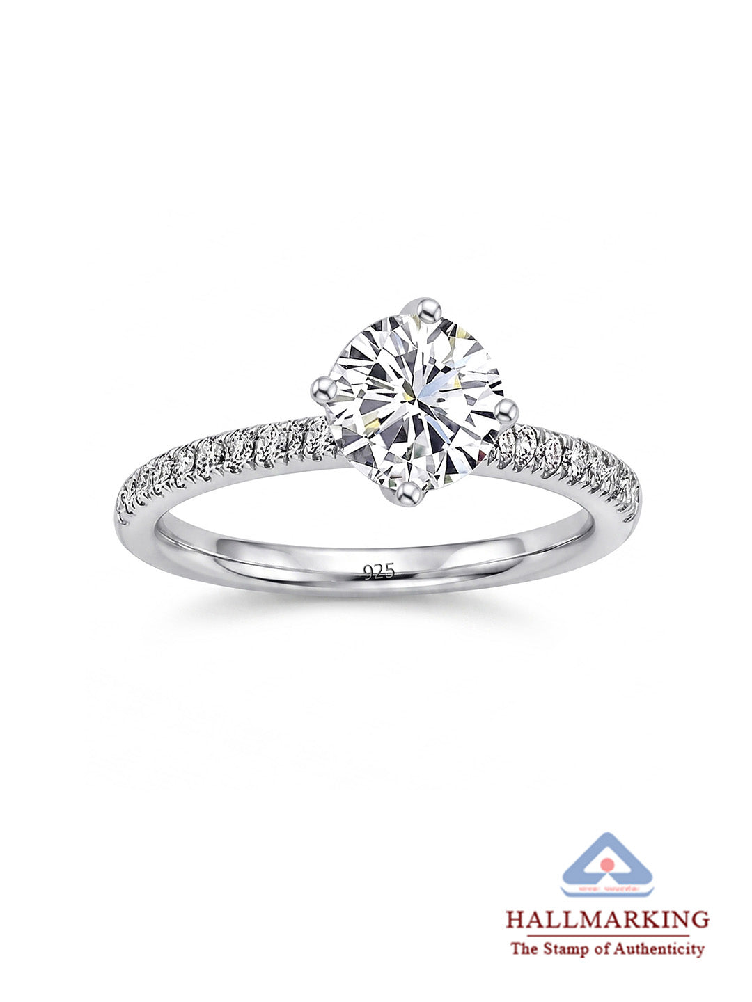 Rhodium Solitaire Ring