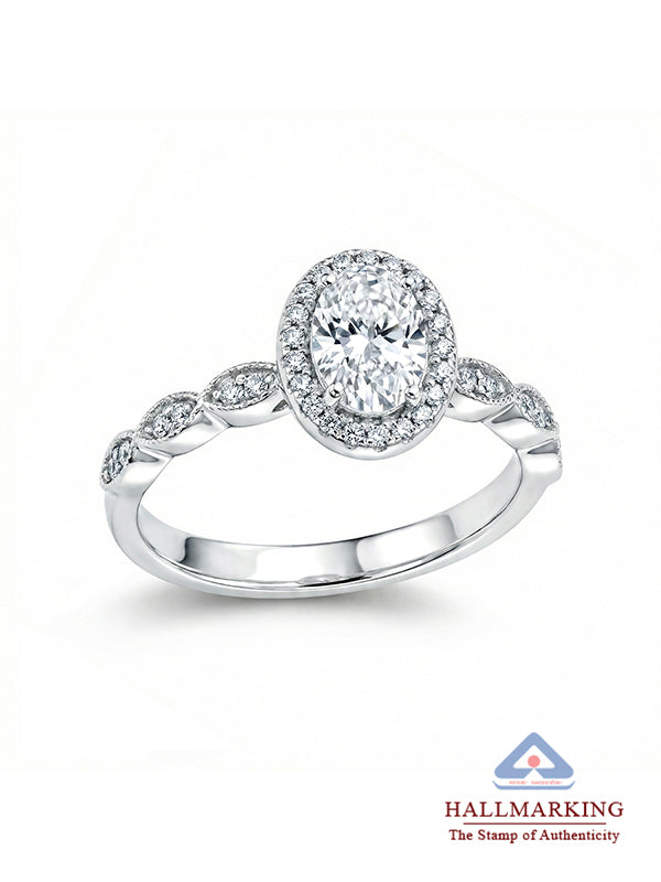 Valentina Silver Octagon Halo Ring