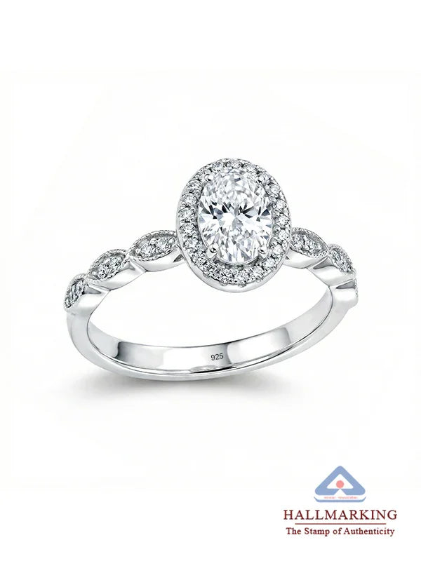 Valentina Silver Octagon Halo Ring