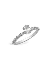 CZ Oval-Cut Eternity Engagement Ring