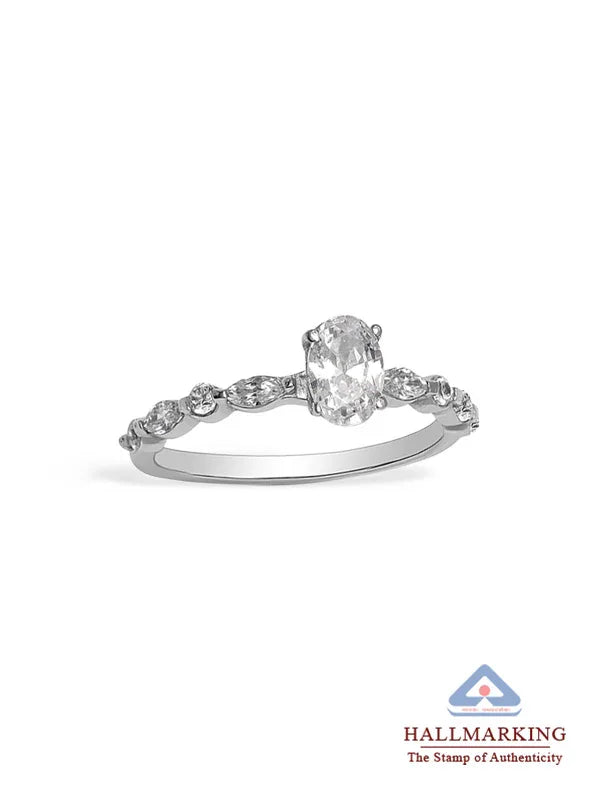 CZ Oval-Cut Eternity Engagement Ring