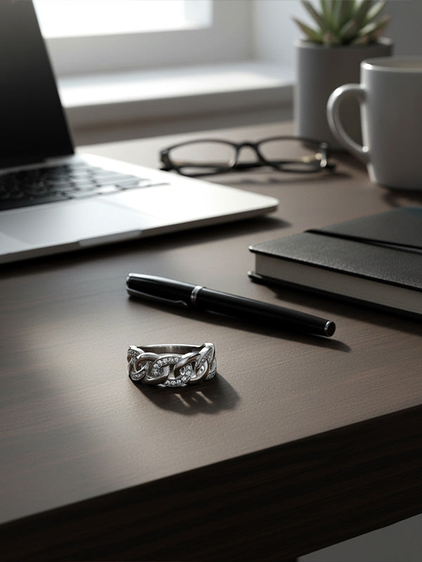 Iced Link Finger ring for Men