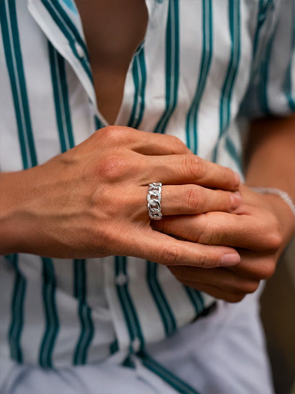 Iced Link Finger ring for Men