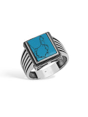 Antique Square Turquoise Ring for Men