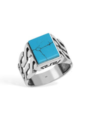 Cuban Crest Turquoise Ring For Men