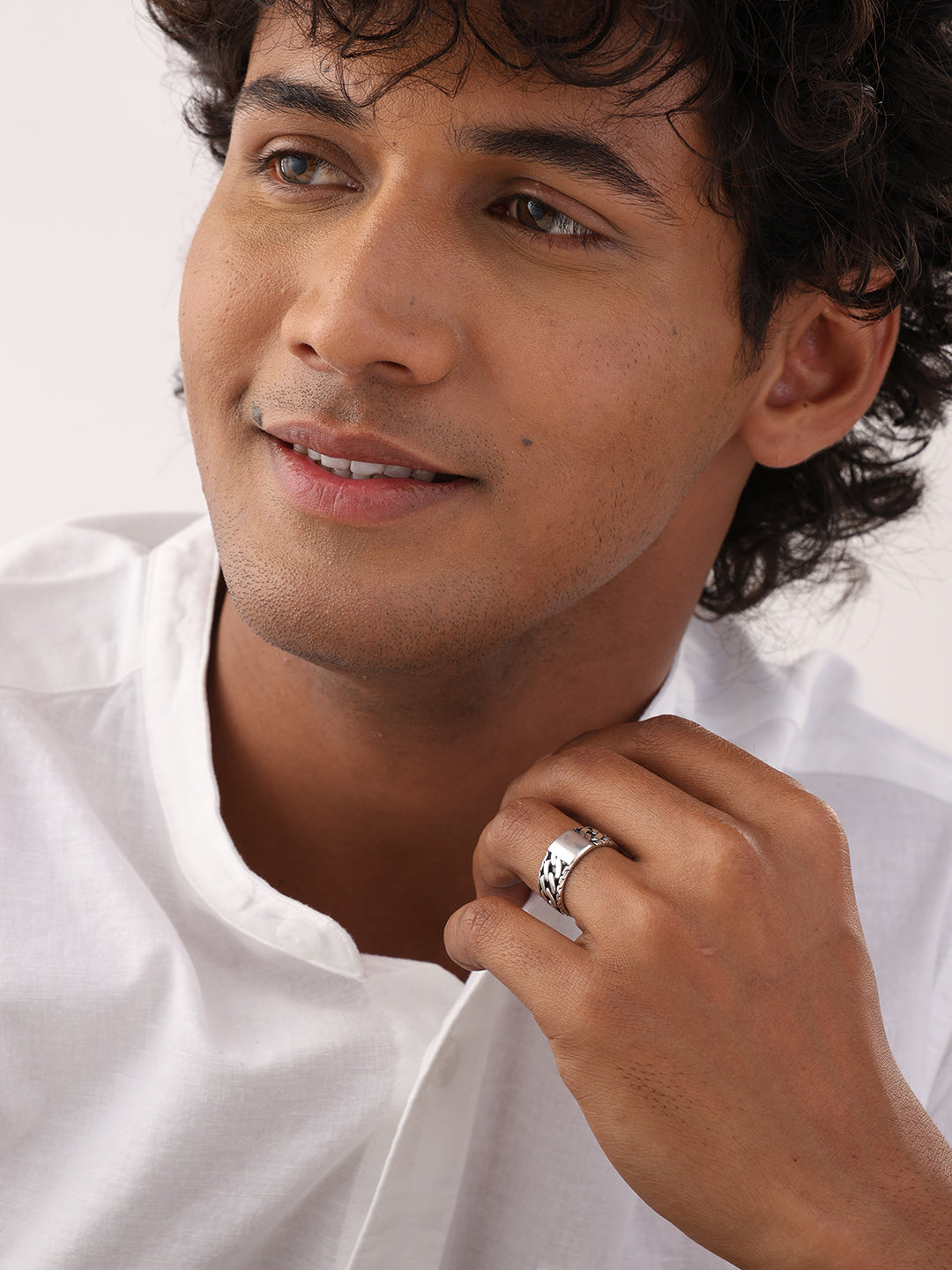 Handmade Curb Link Chain Band Ring