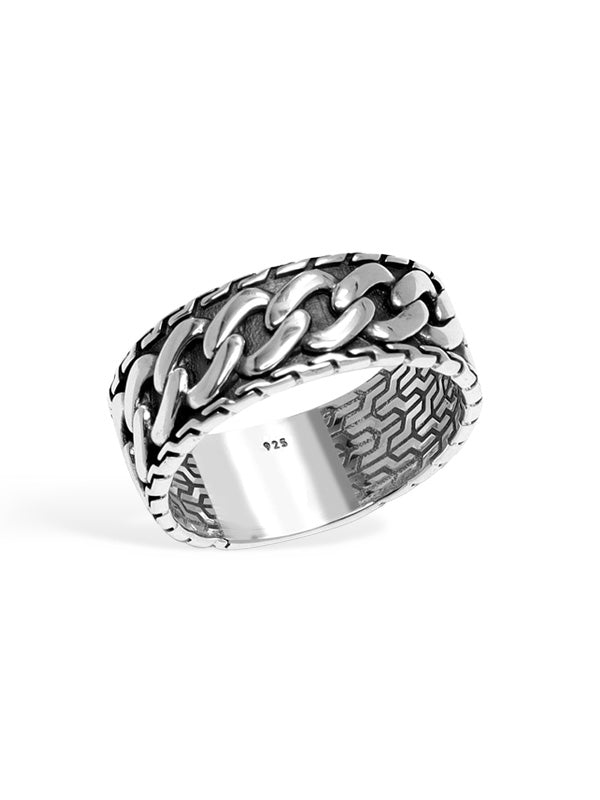 Handmade Curb Link Chain Band Ring