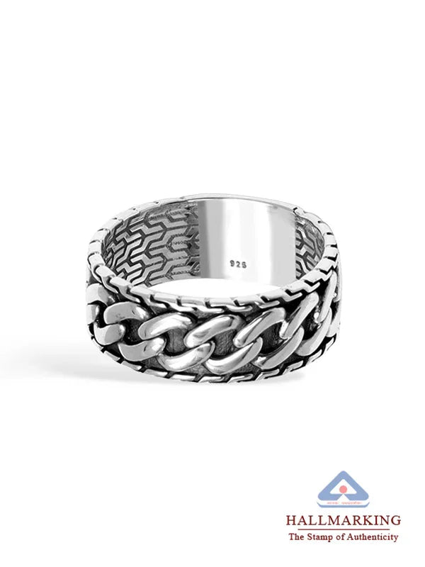 Handmade Curb Link Chain Band Ring