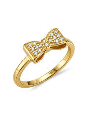 925 Sterling Silver Jewellery | 14K Gold-Plated Charmelle Bow Ring | acpl-ecom.myshopify.com
