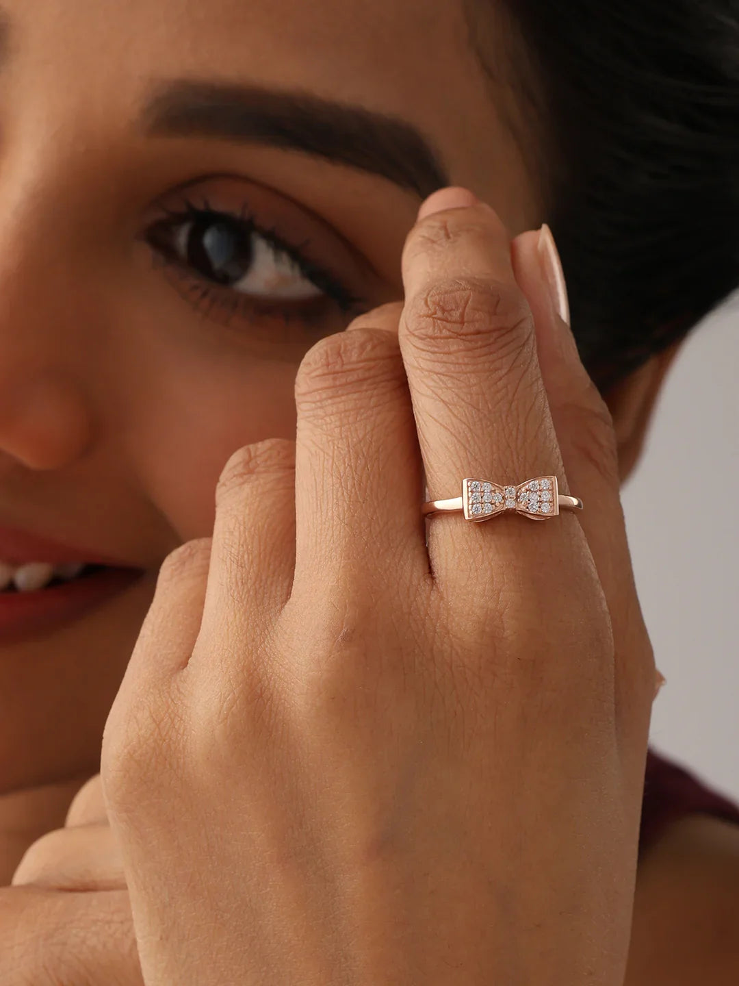 14K Rose-Gold Plated Charmelle Bow Ring