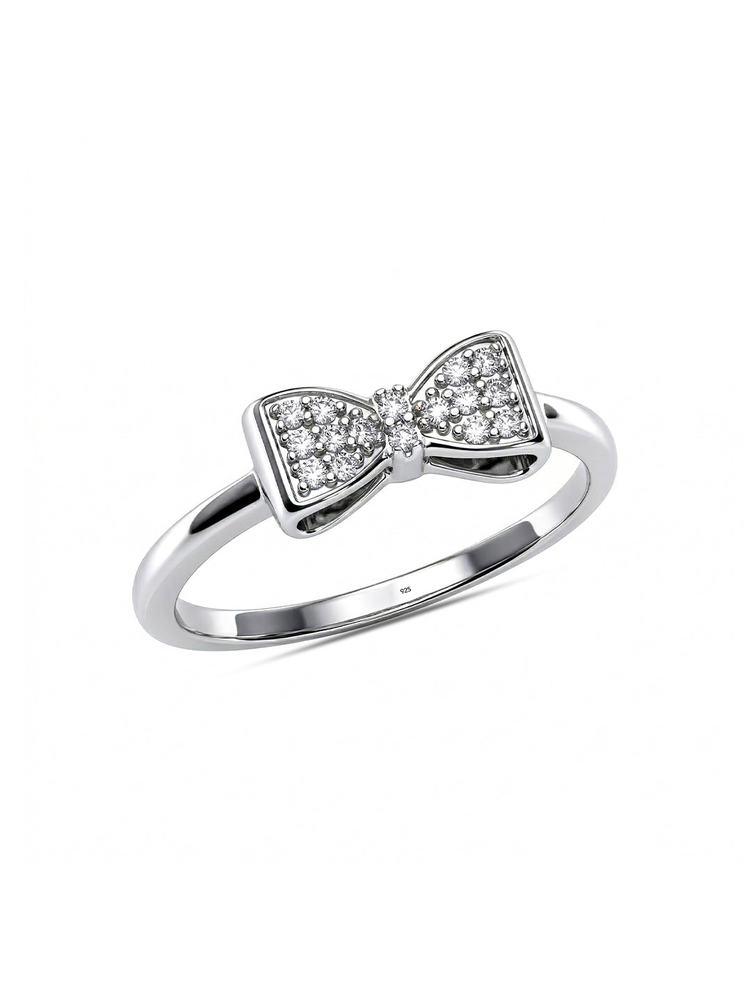CZ Bow Knot Wedding Band Ring