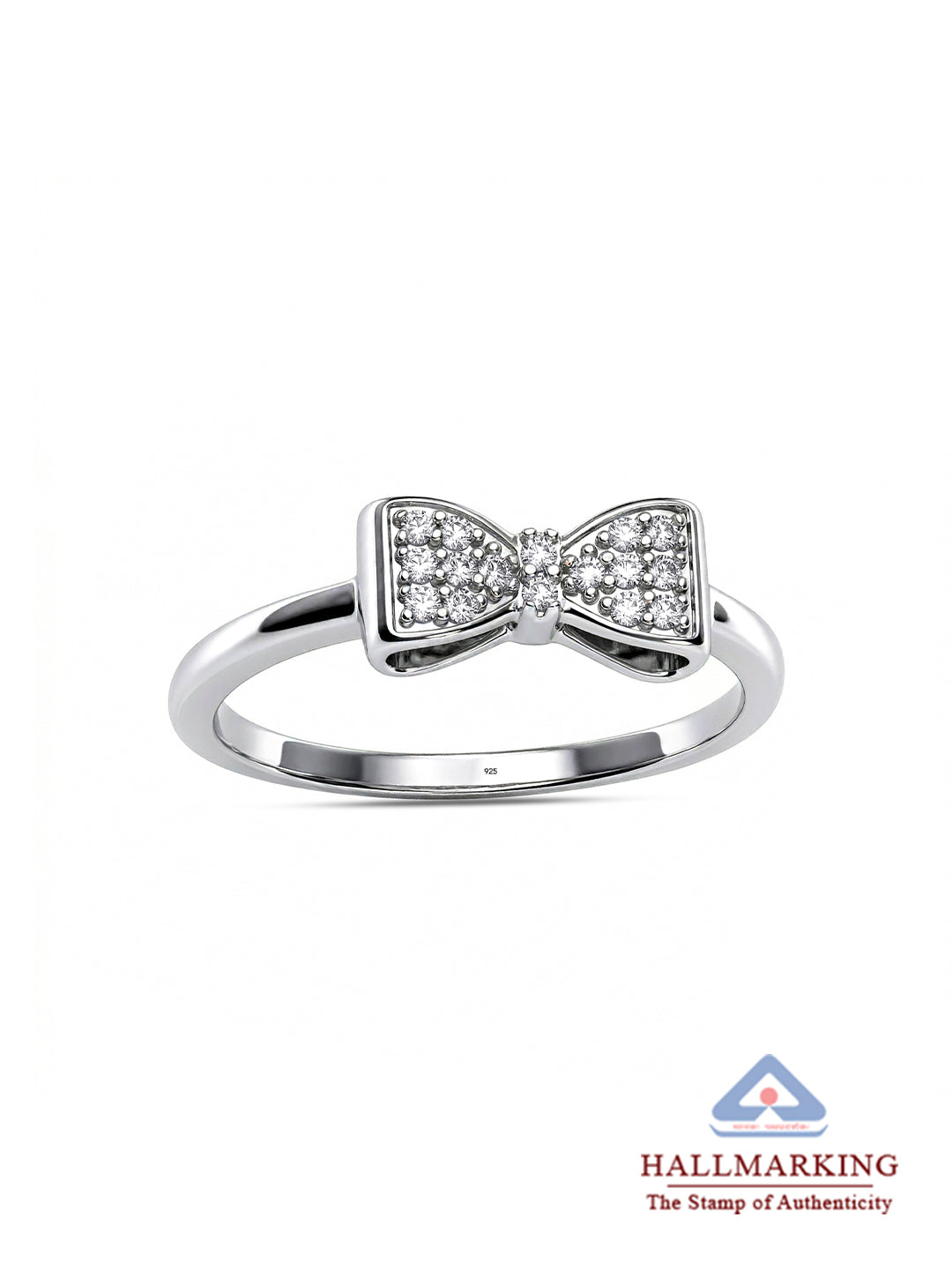 CZ Bow Knot Wedding Band Ring