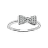 925 Sterling Silver Classic Zirconia Bow Knot Statement Wedding Band Ring for Women