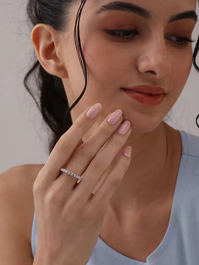 Celestia Petite Silver Eternity Band